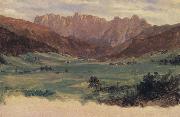 Frederic E.Church Hinter Schonau and Reiteralp Mountains,Bavaria USA oil painting artist